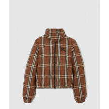 버버리 크롭 체크 나일론 퍼퍼 재킷