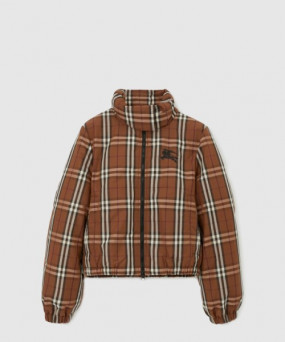 버버리 크롭 체크 나일론 퍼퍼 재킷