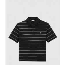 생로랑 스트라이프 피케 소재의 폴로 셔츠