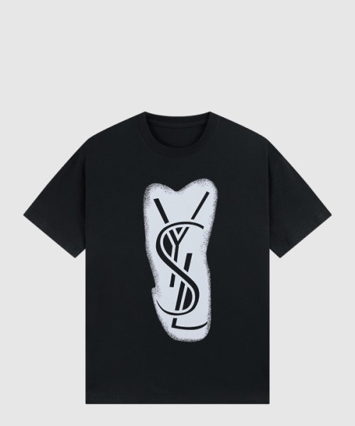 생로랑 로고 프린트 반팔