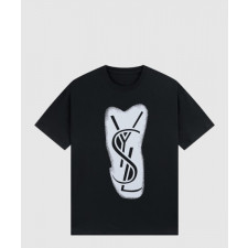 생로랑 로고 프린트 반팔