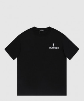 생로랑 로고 프린트 반팔