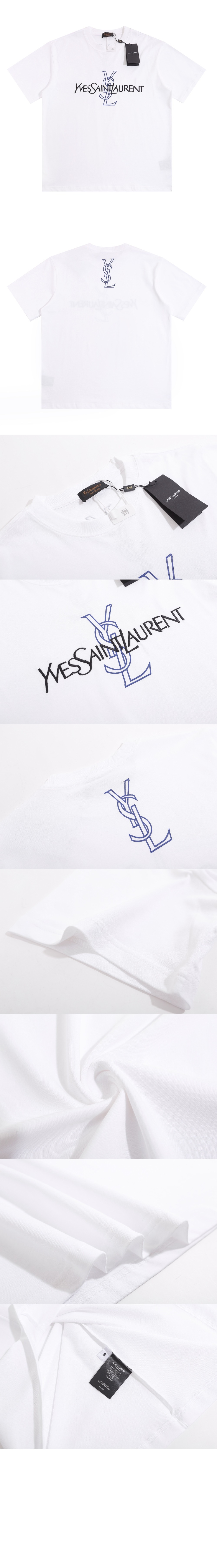 생로랑 로고 프린트 반팔