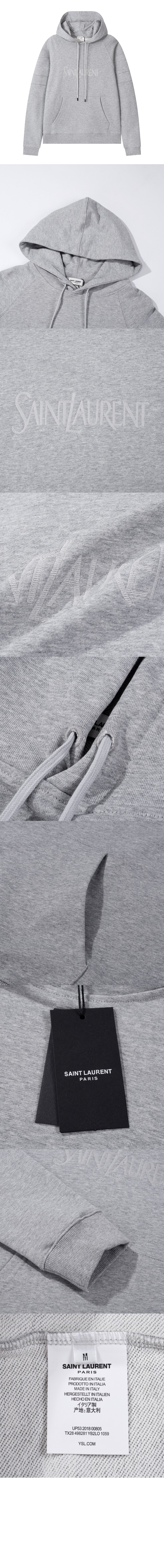 생로랑 로고 후드 긴팔