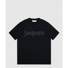 생로랑 로고 프린트 반팔