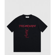 생로랑 로고 프린트 반팔