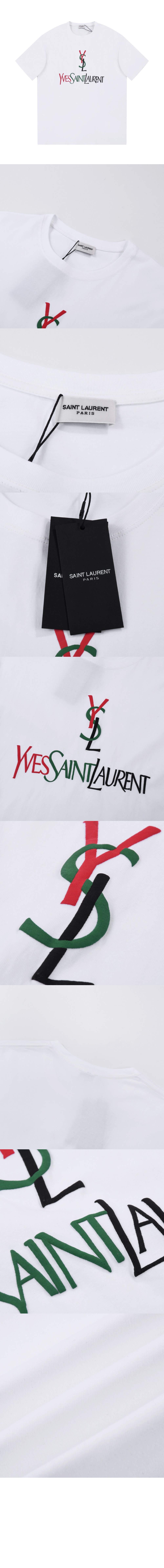 생로랑 로고 프린트 반팔