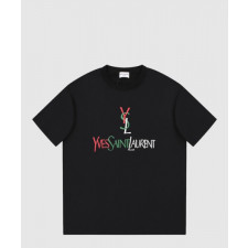 생로랑 로고 프린트 반팔