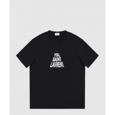 생로랑 로고 프린트 반팔