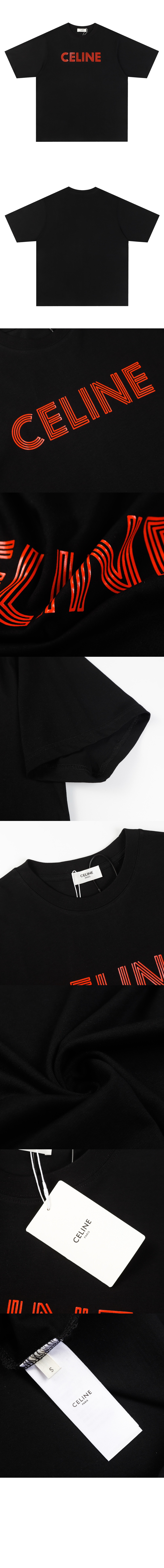 셀린느 로고 코튼 반팔 티셔츠