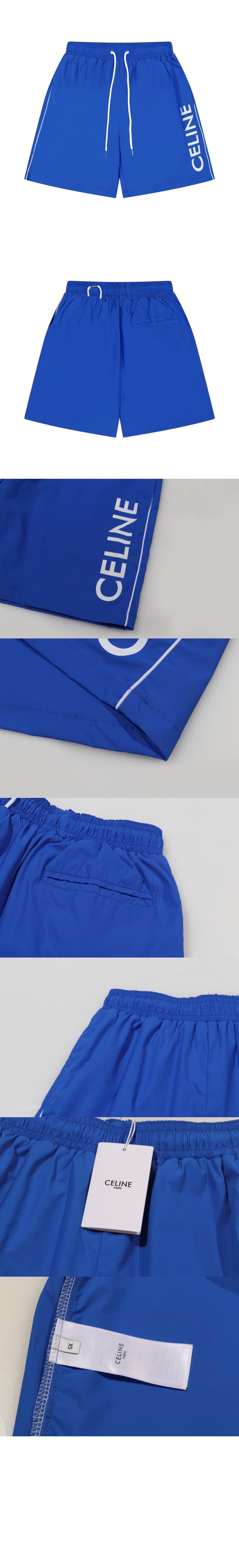 셀린느 파이핑 스윔 쇼츠 나일론