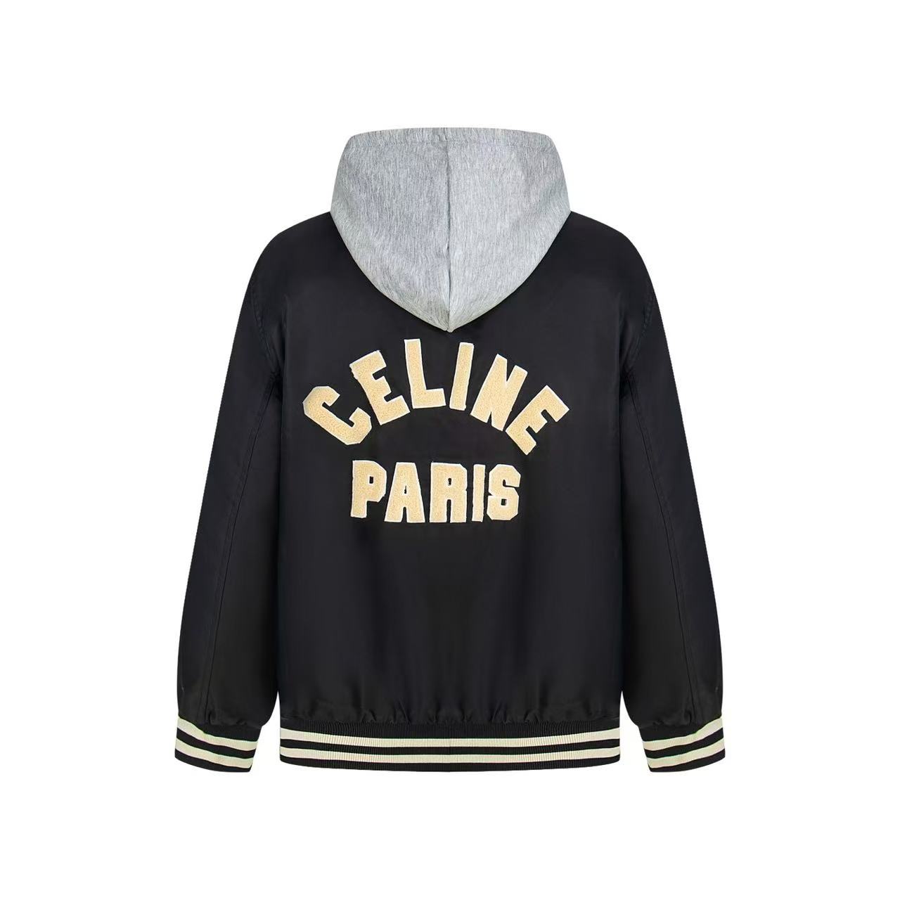 셀린느 후드 테디 자켓 블랙