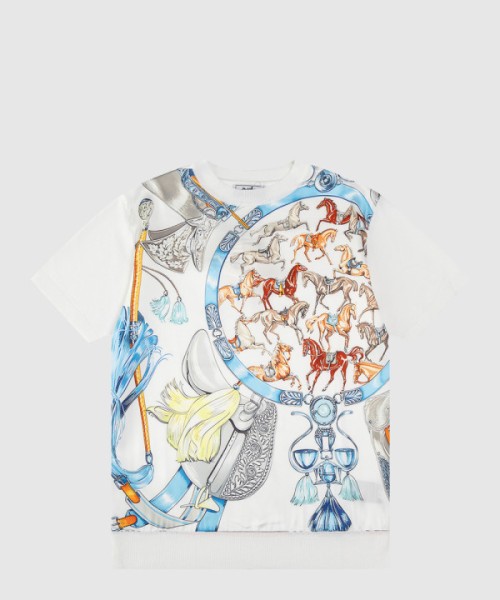 에르메스 로고 프린트 반팔