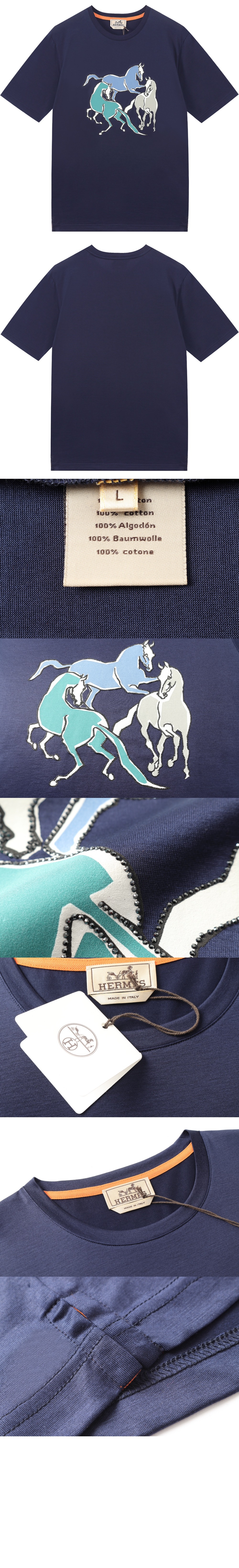 에르메스 플라워 코튼 톱