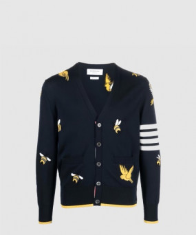 톰브라운 메리노 버드앤비 가디건