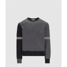 톰브라운 밀라노 스티치 바이컬러 크루넥 풀오버