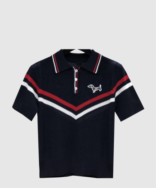 톰브라운 프린트 니트 톱