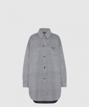 프라다 로고 프린트 셔츠 톱