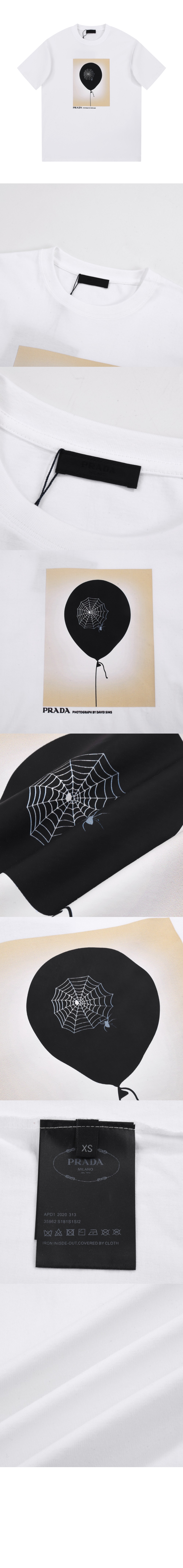 프라다 플라워 코튼 톱