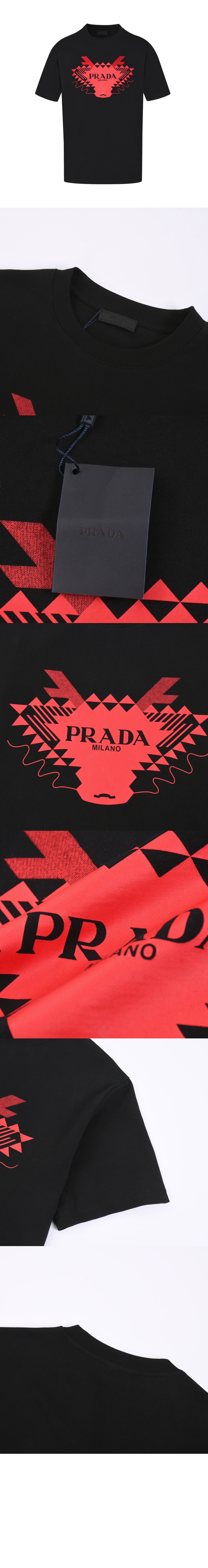 프라다 플라워 코튼 톱