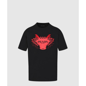 프라다 플라워 코튼 톱