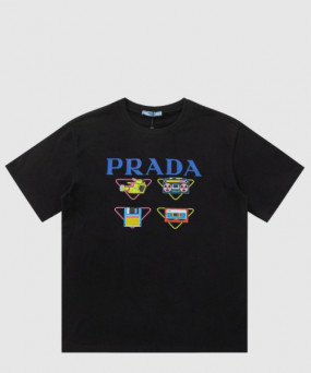 프라다 플라워 코튼 톱