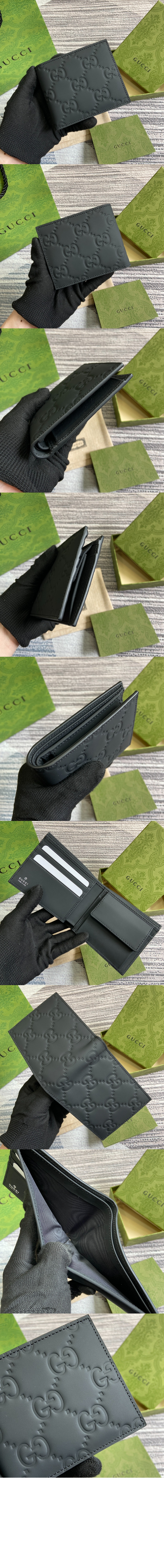 구찌 GG 더블 접이식 고무 가죽 지갑 771311