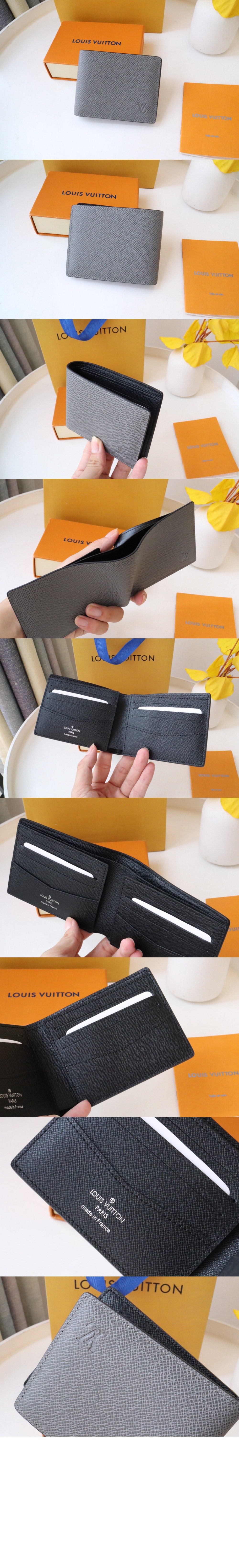 루이비통 슬렌더 월릿 투톤 타이가 레더 반지갑 글래시어 M81628