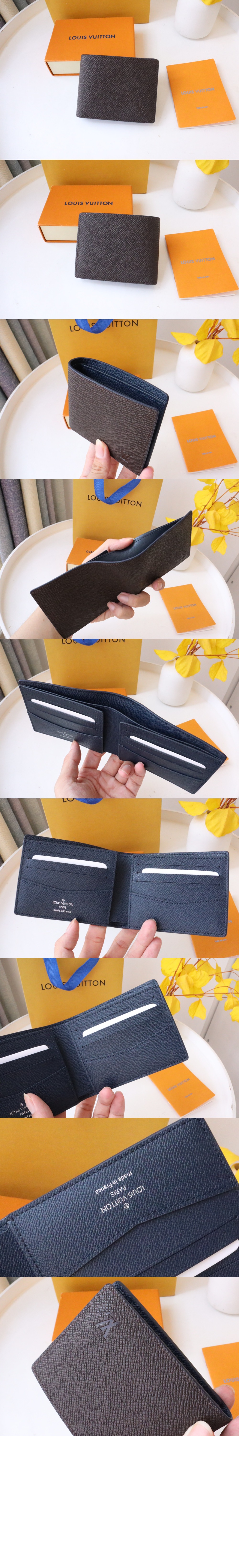 루이비통 슬렌더 월릿 투톤 타이가 레더 반지갑 글래시어 M81628