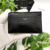 셀린느 지퍼 카드 홀더 크로커다일 엠보스 카프스킨 블랙