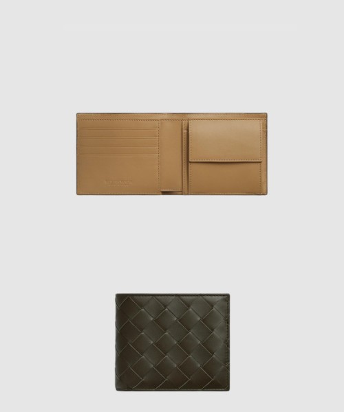 보테가베네타 동전 지갑을 갖춘 인트레치아토 폴더형 지갑 749412