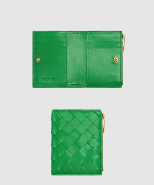 보테가베네타 스몰 인트레치아토 폴더형 지갑 742330