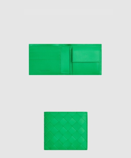 보테가베네타 동전 지갑을 갖춘 인트레치아토 폴더형 지갑 605722