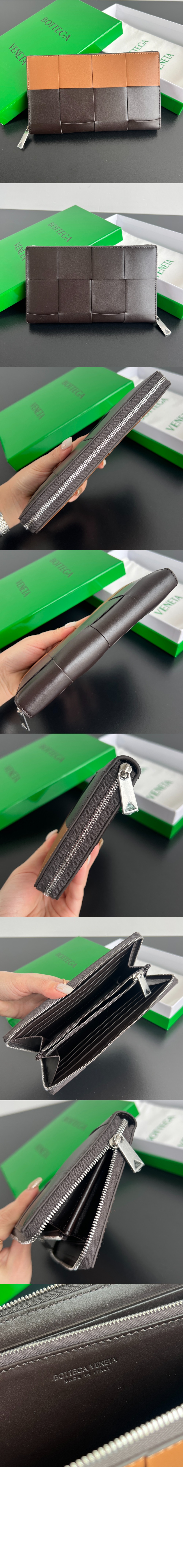 보테가베네타 카세트 지퍼-어라운드 지갑 748054