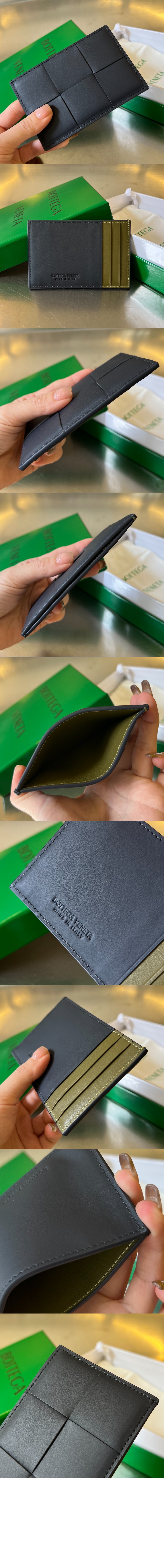 보테가베네타 베네타 카세트 신용카드 케이스 다크 그린 649597