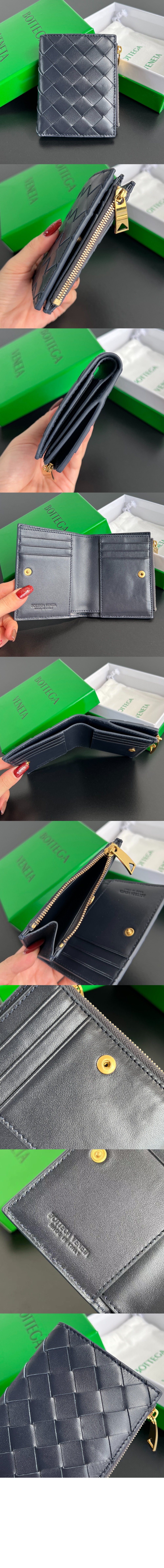 보테가베네타 스몰 카세트 폴더형 지퍼 지갑 742698