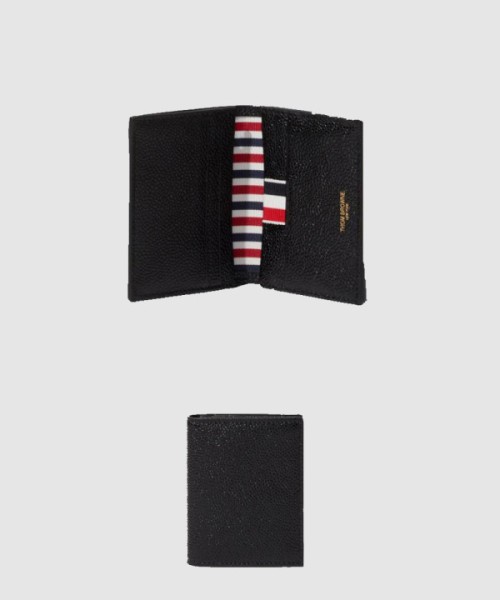 톰브라운 페블 그레인 레더 더블 카드 홀더 MAW021