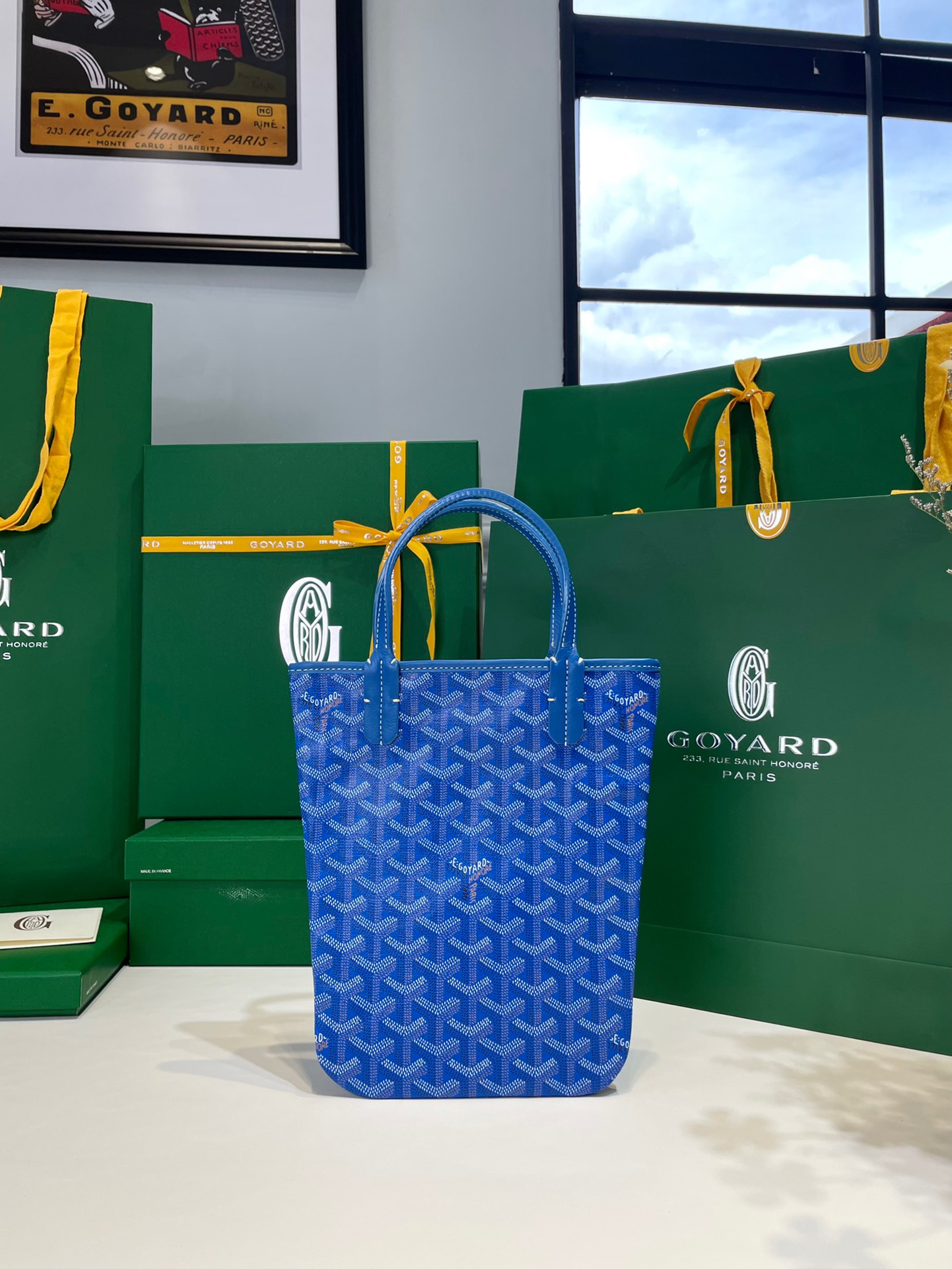 고야드 포아티에 토트백 스카이 블루