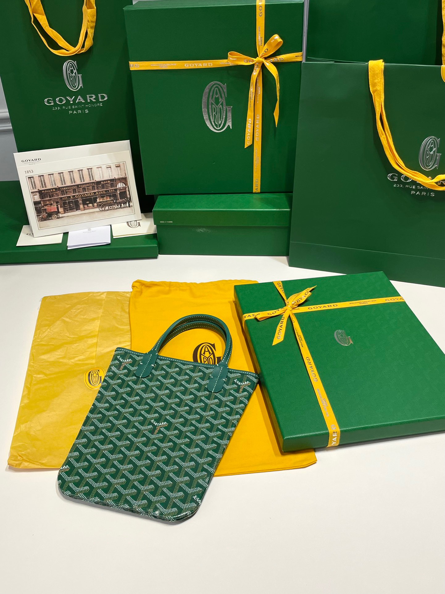 고야드 포아티에 토트백 그린