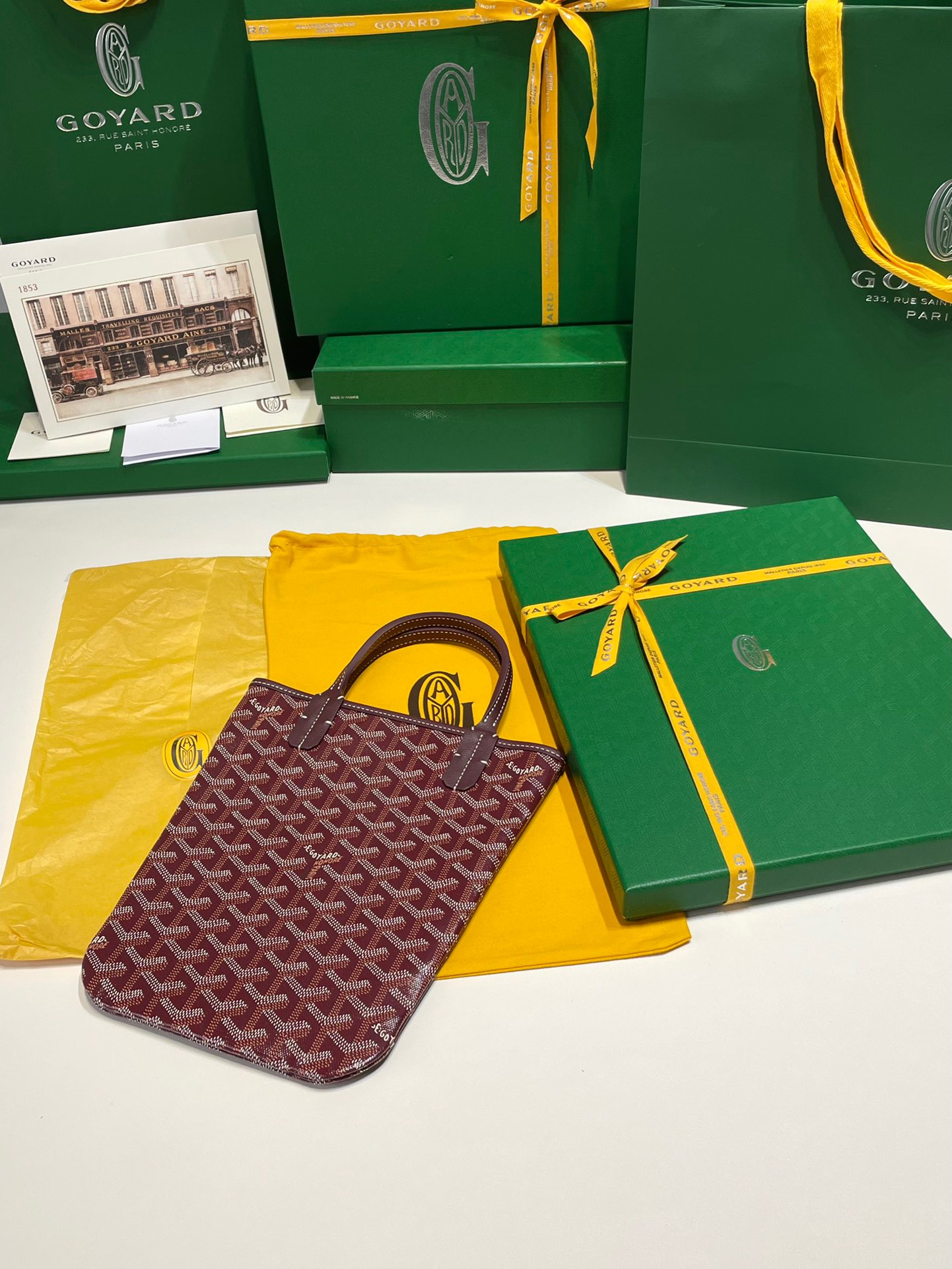 고야드 포아티에 토트백 버건디