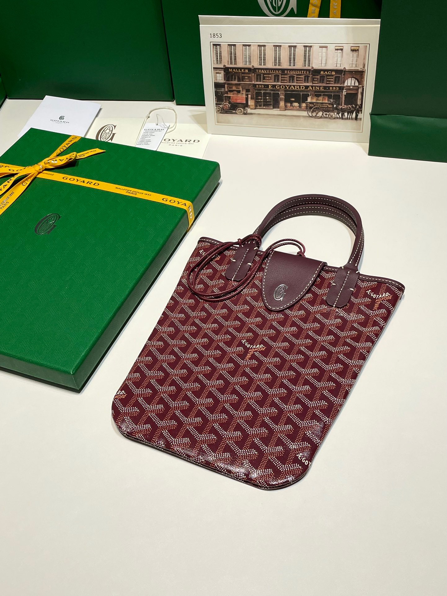 고야드 포아티에 토트백 버건디