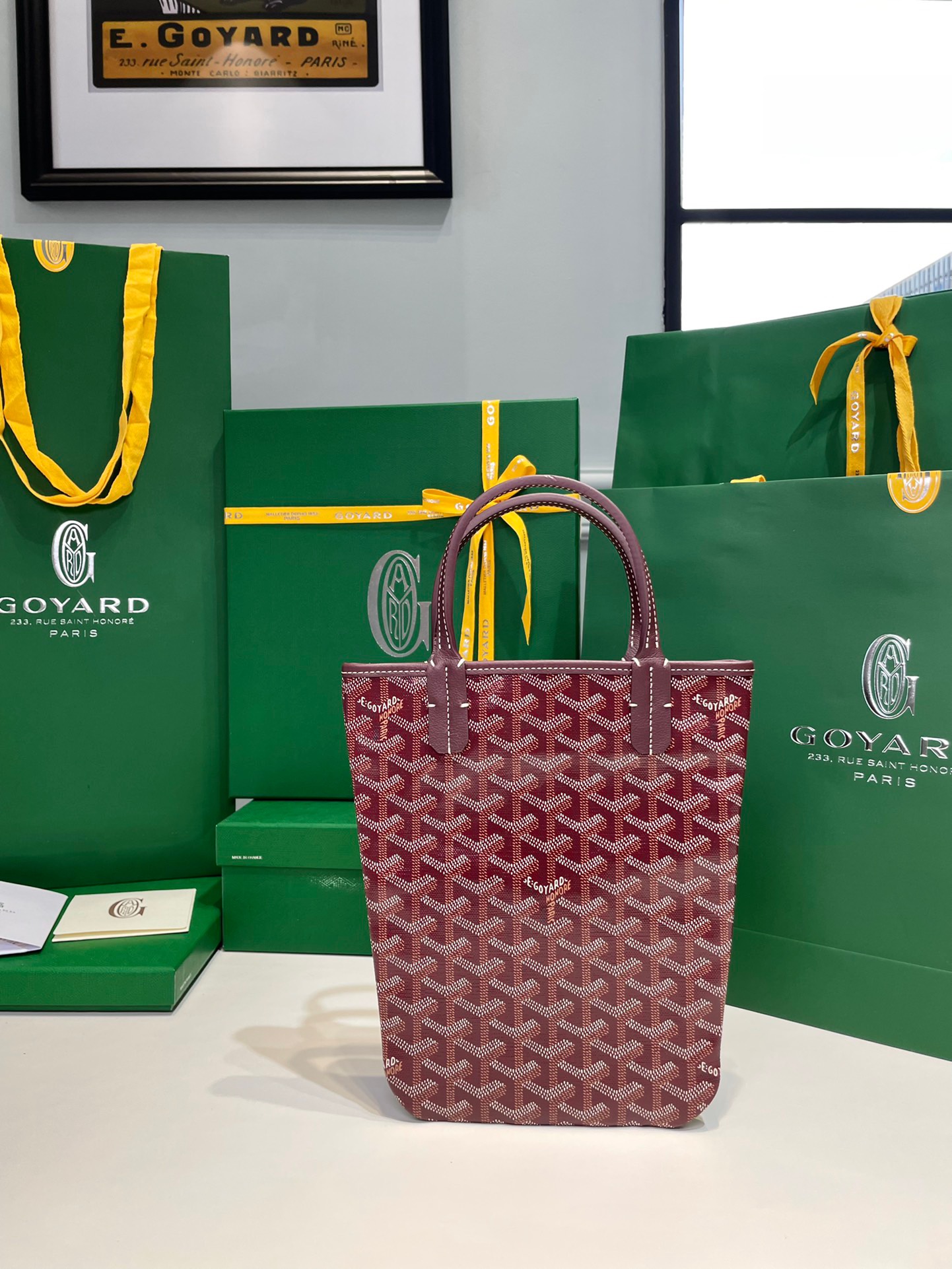 고야드 포아티에 토트백 버건디