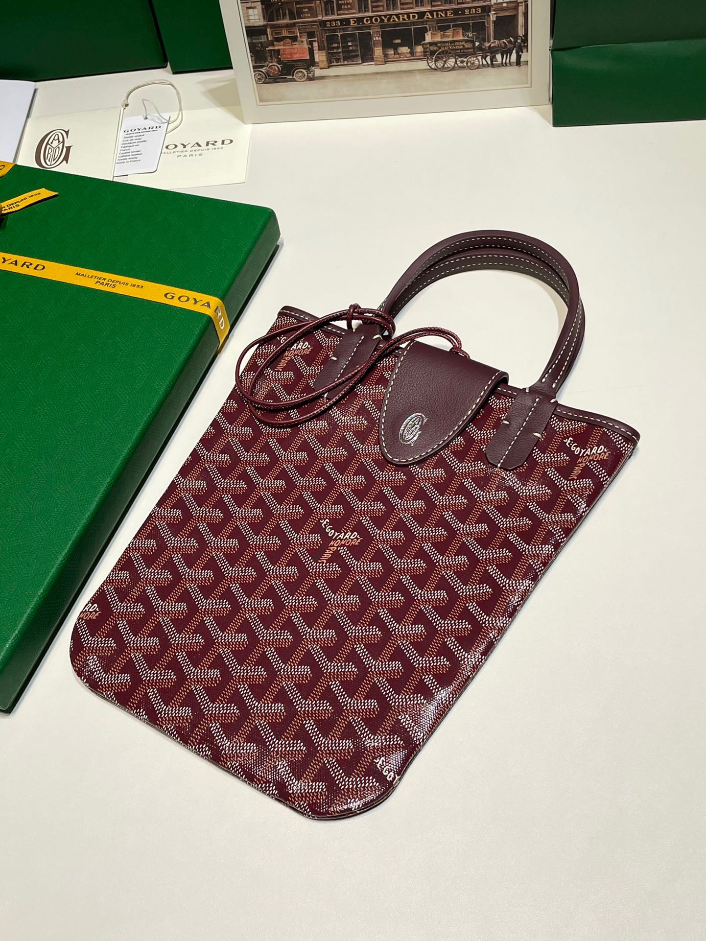 고야드 포아티에 토트백 버건디