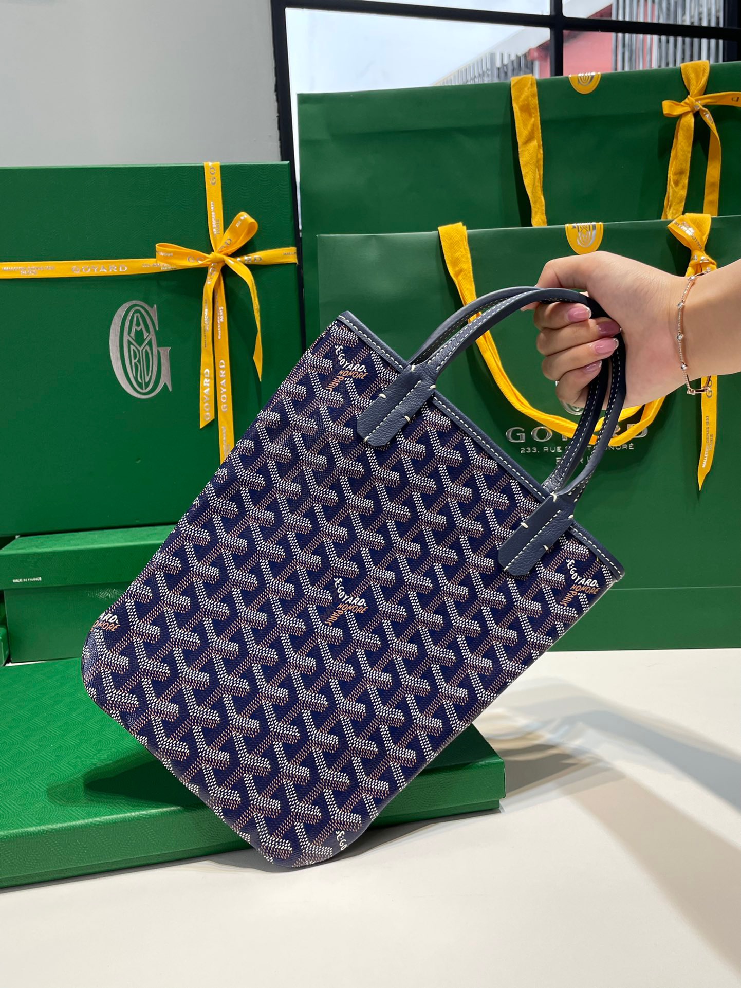 고야드 포아티에 토트백 마린 블루