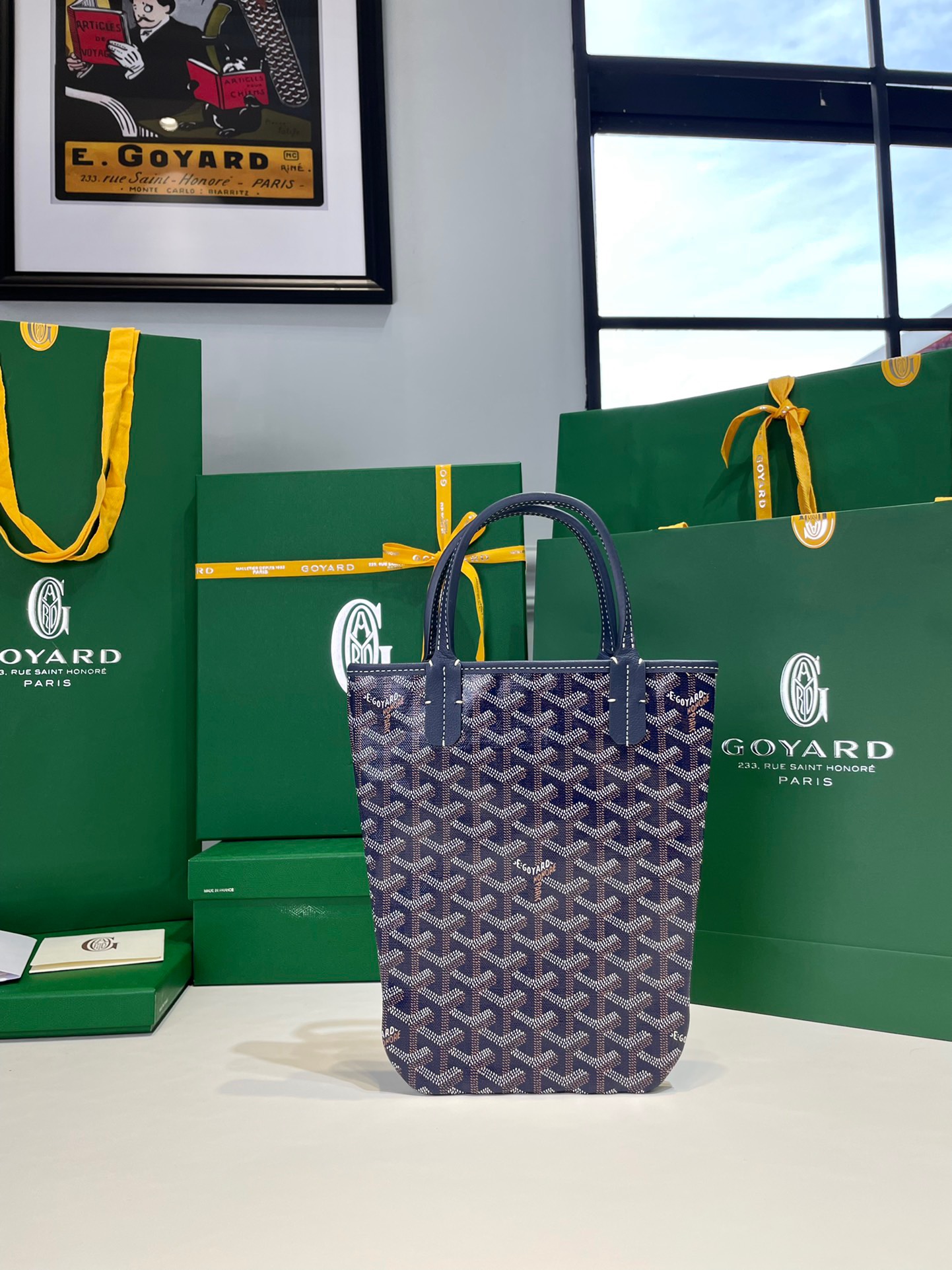 고야드 포아티에 토트백 마린 블루