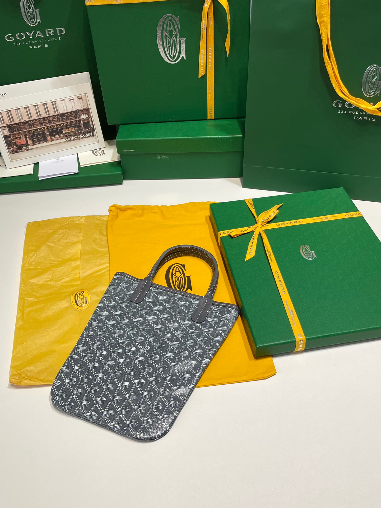 고야드 포아티에 토트백 그레이