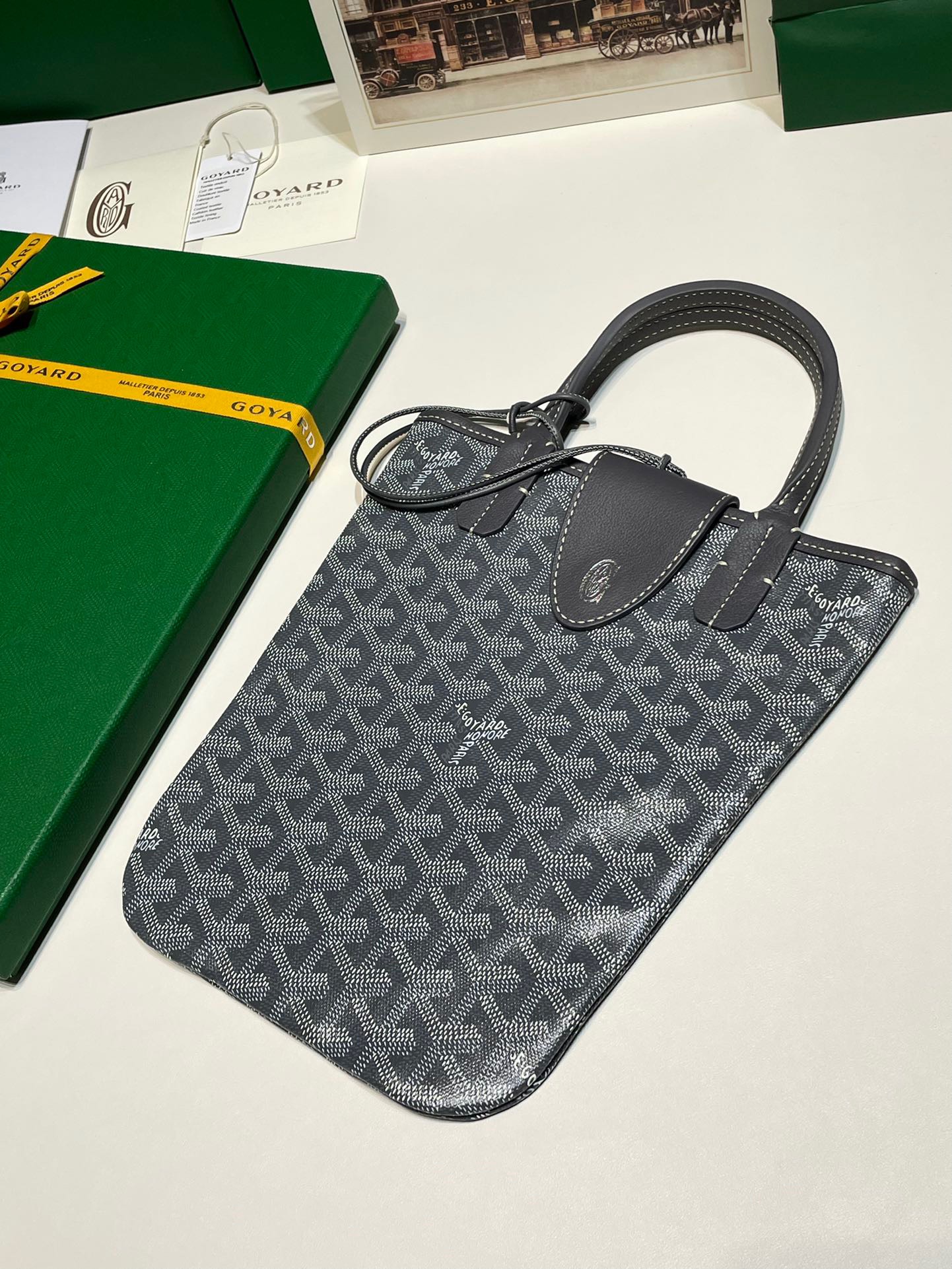 고야드 포아티에 토트백 그레이