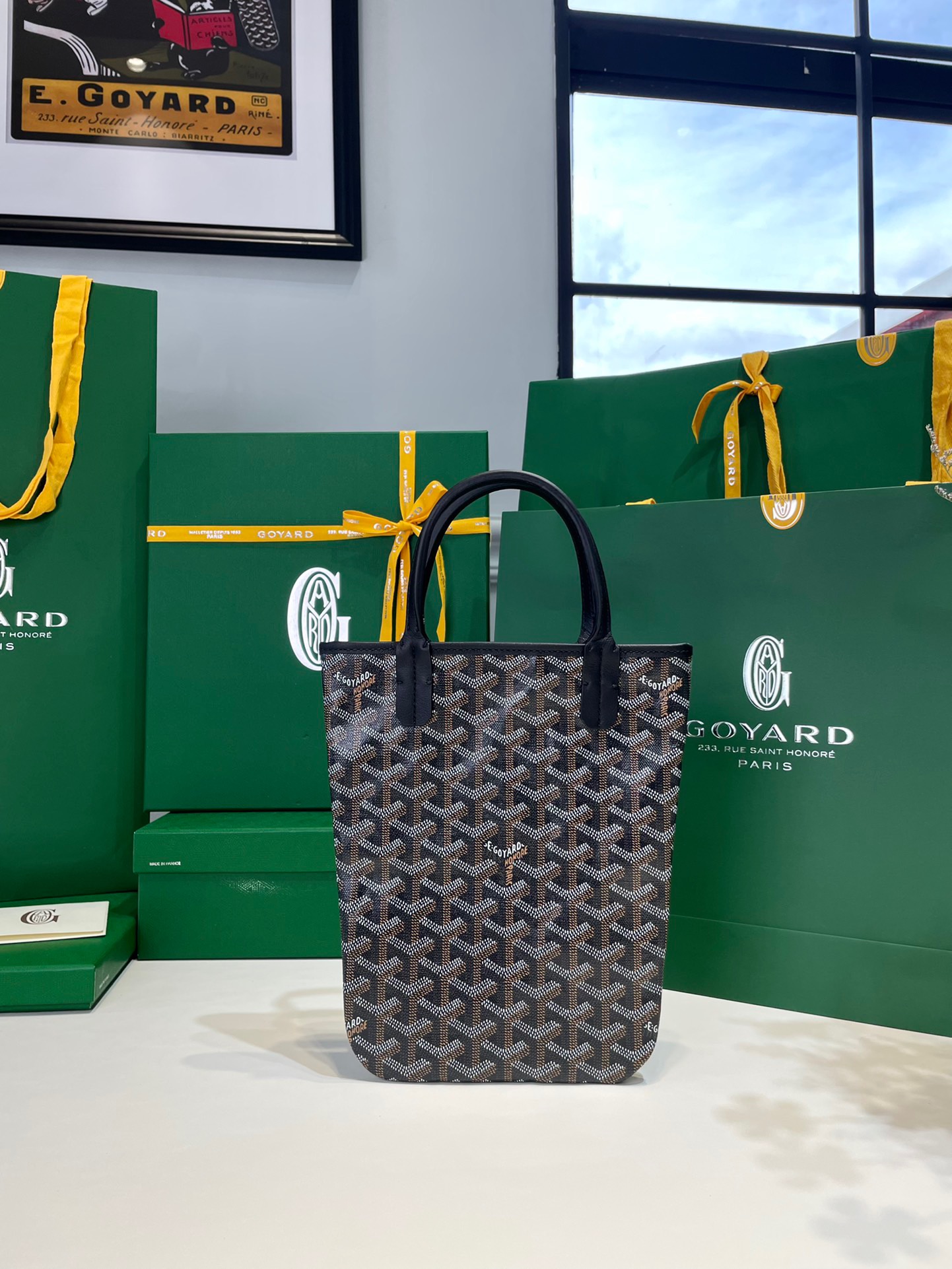 고야드 포아티에 토트백 블랙