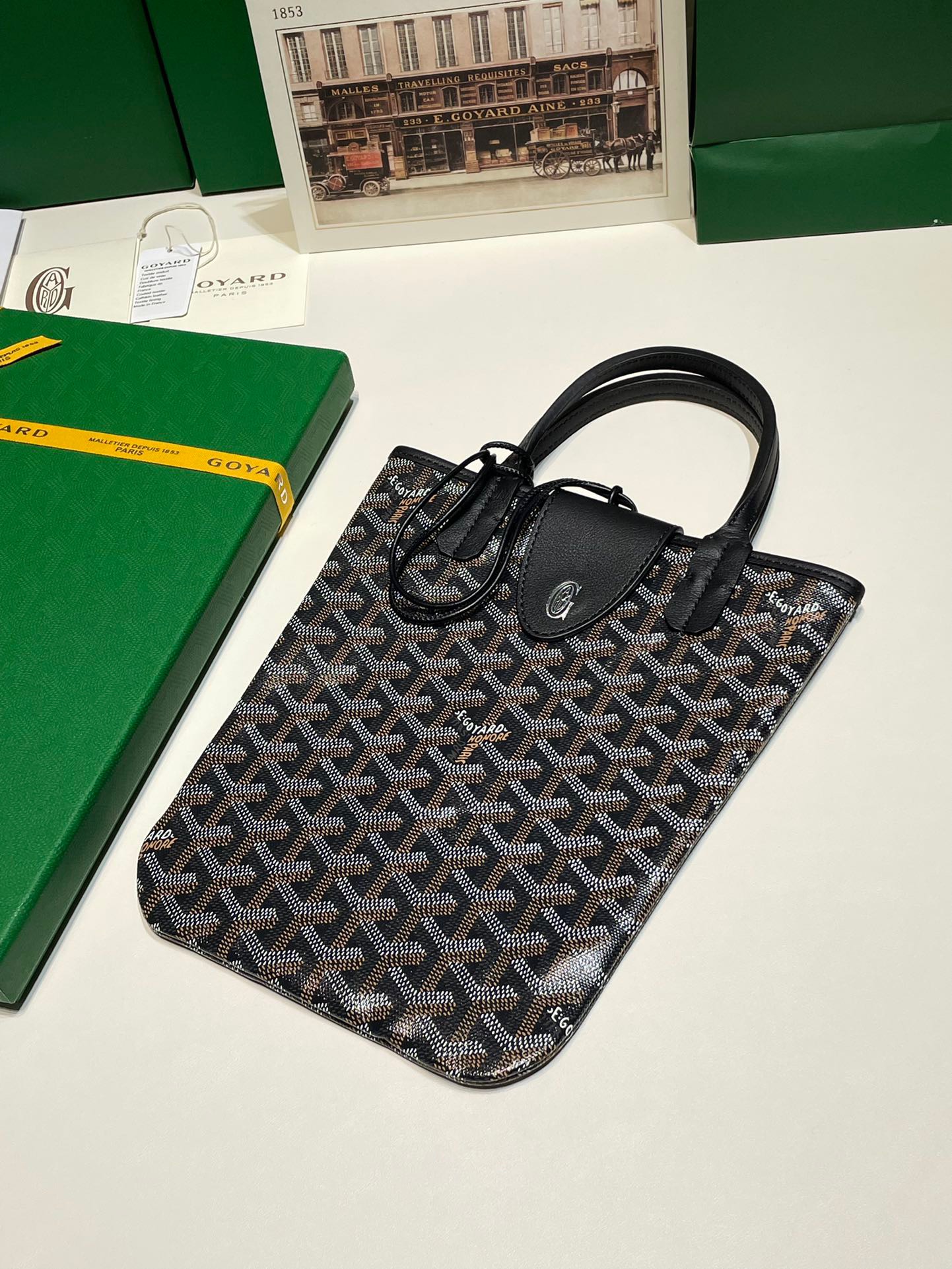 고야드 포아티에 토트백 블랙