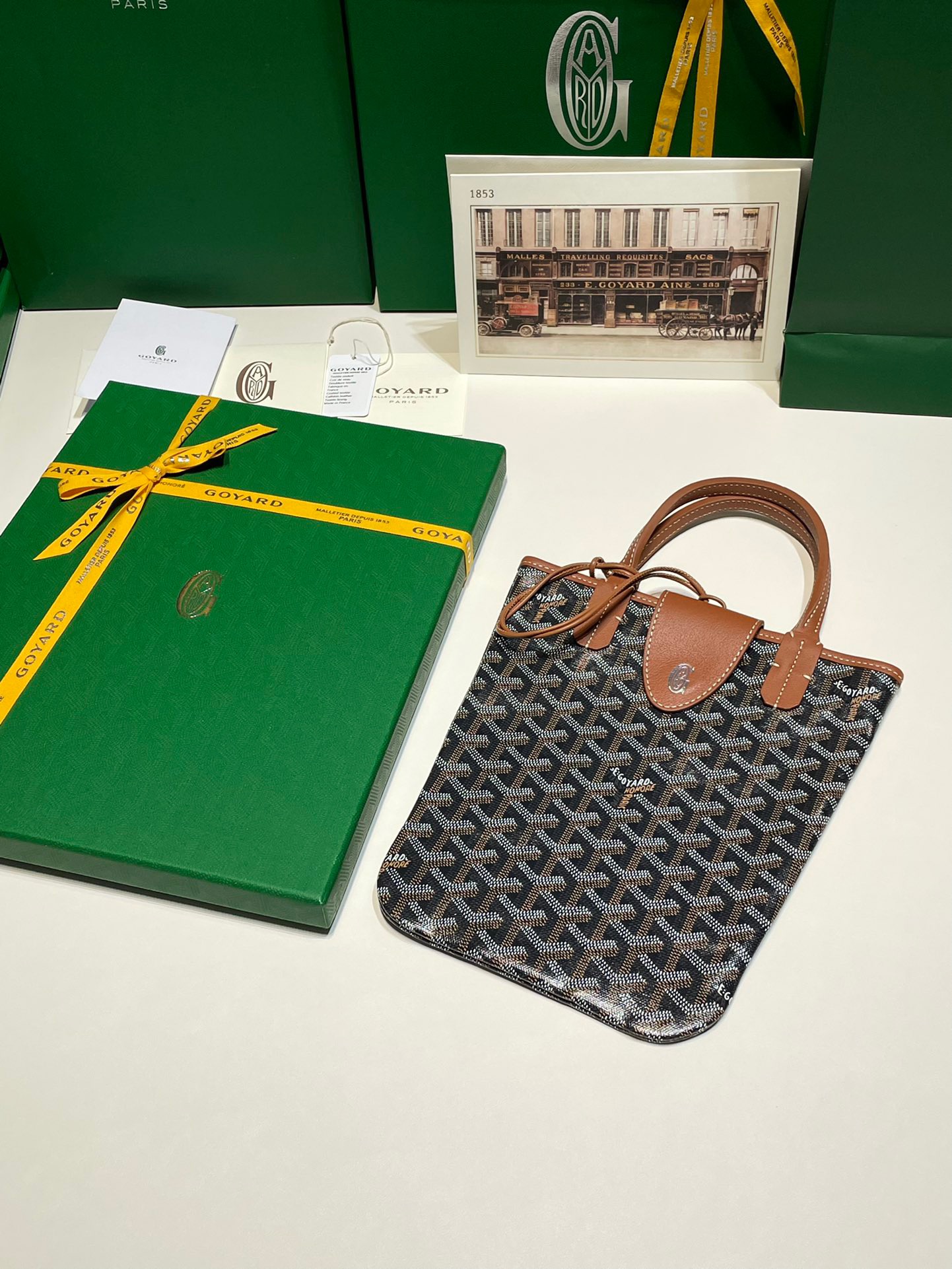 고야드 포아티에 토트백 블랙 탄